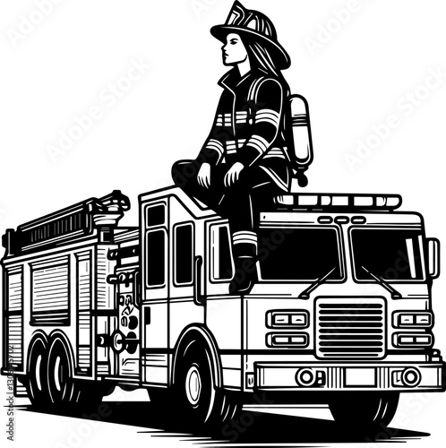 fire truck vector illustration