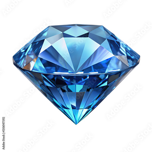 A blue diamond on white  background