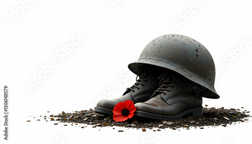 Remembrance Day: Helmet, Boots, Poppy
