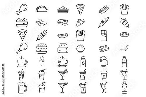 set of Different food icon
