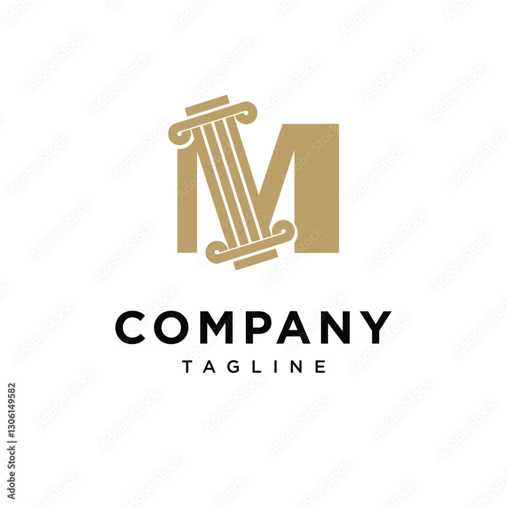 Fototapeta premium Letter M Law Logo Icon Vector