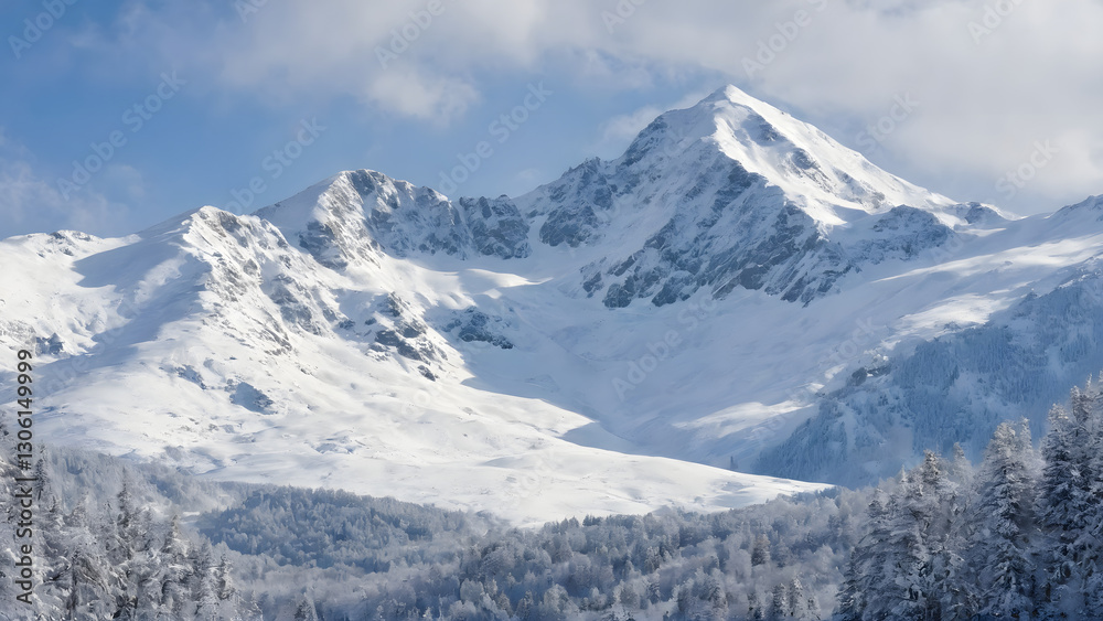 Fototapeta premium snow covered mountains. ai generated