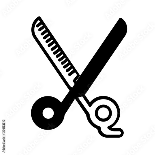 barbershop hair thinning shears icon