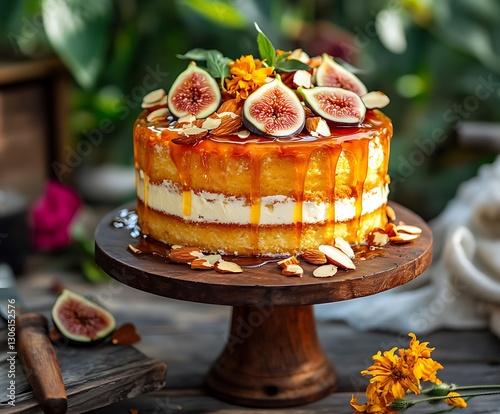 cake with fruits and berries