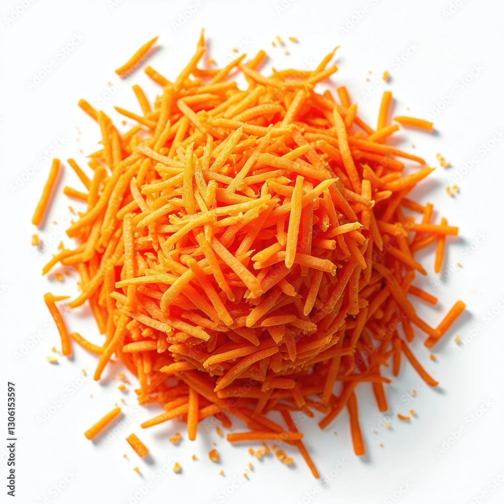 Top view of grated carrot pile on transparent background. Orange veggie ingredient, ripe, juicy, full of vitamin. Healthy diet, vegan food. Root vegetable for salad, snack, heap. Top view of grated carrot pile on transparent background. Orange veggie ingredient, ripe, juicy, full of vitamin. Healthy diet, vegan food. Root vegetable for salad, snack, heap.