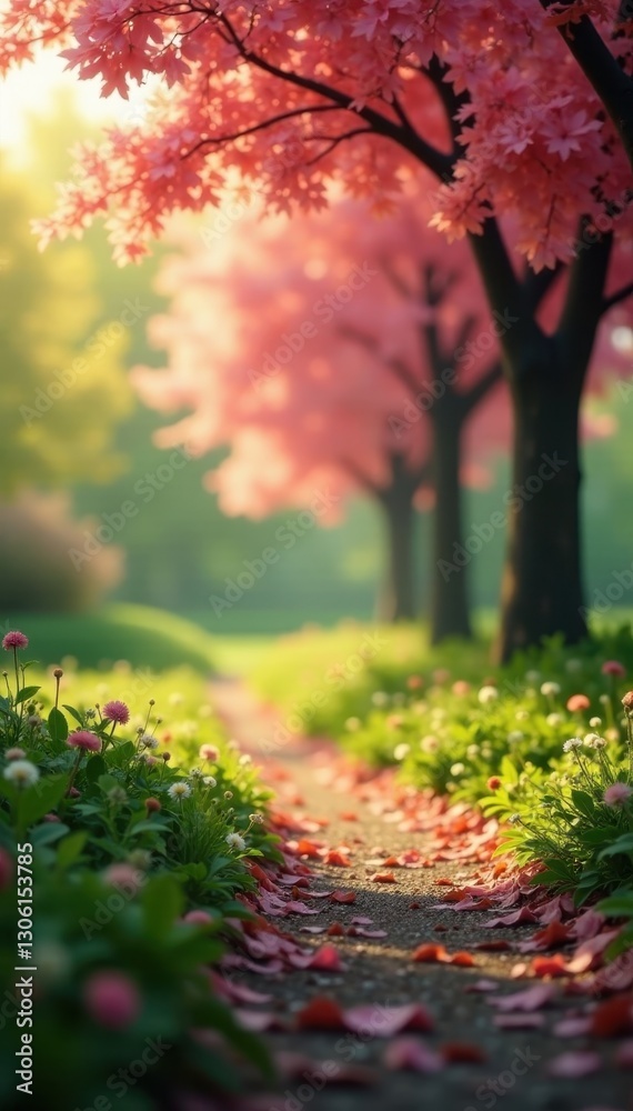 Soft focus garden trees, blurred bokeh background, overgrown, mellow Soft focus garden trees, blurred bokeh background, overgrown, mellow