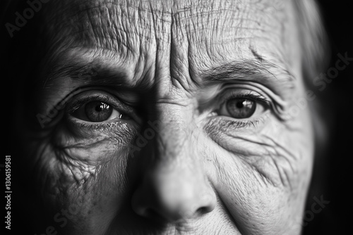 Wallpaper Mural woman's face with wrinkles and a sad expression. The eyes are closed and the mouth is open Torontodigital.ca