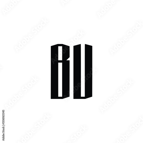 BU monogram logo design letter text name symbol monochrome logotype alphabet character simple logo