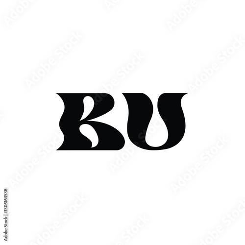 BU monogram logo design letter text name symbol monochrome logotype alphabet character simple logo