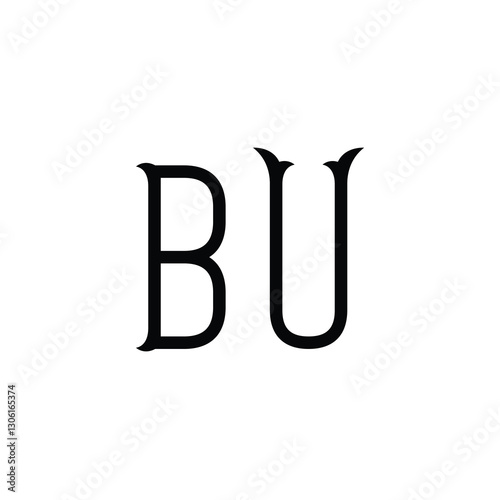 BU monogram logo design letter text name symbol monochrome logotype alphabet character simple logo