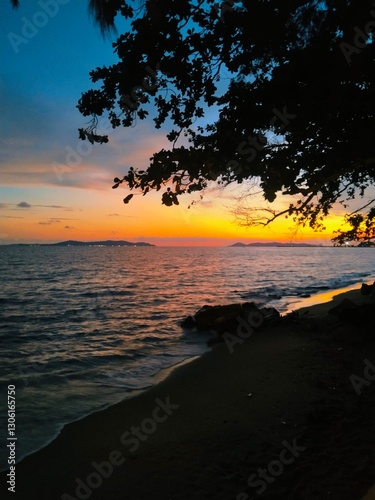 sunset on the beach