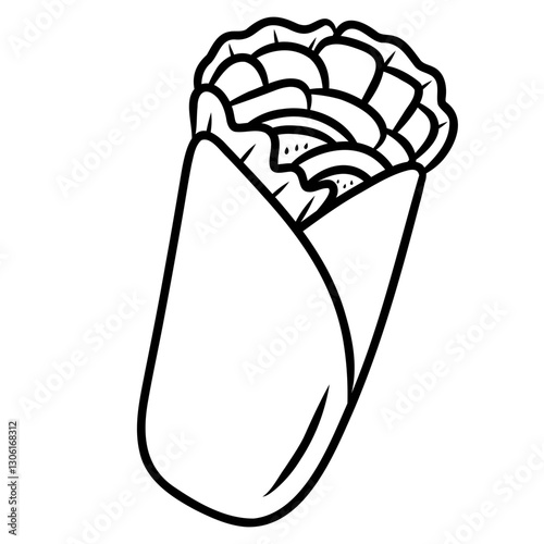 burrito fastfood vector illustration