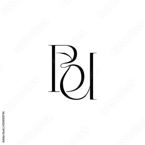 BU monogram logo design letter text name symbol monochrome logotype alphabet character simple logo