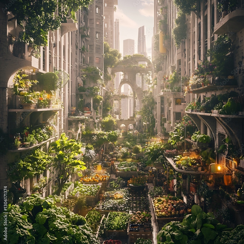 Lush Overgrown Jungle City Archway Exploring Mysterious Dreamscape Landscape
