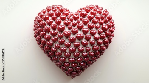 Red hearts forming large heart, studio shot, Valentine's Day, love concept