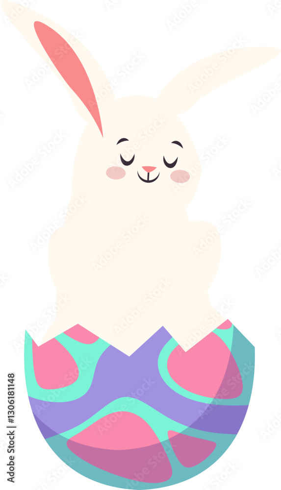 Fototapeta premium Cute Easter Bunny in Eggshell
