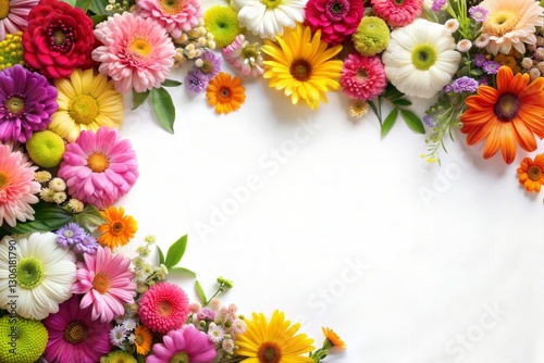 flower border white background
