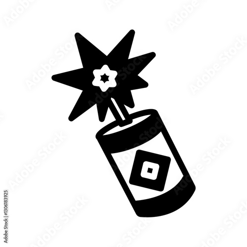 Vector solid black icon for Firecracker