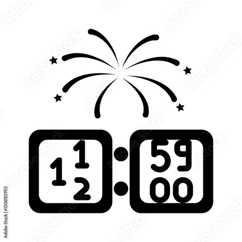 Vector solid black icon for Countdown