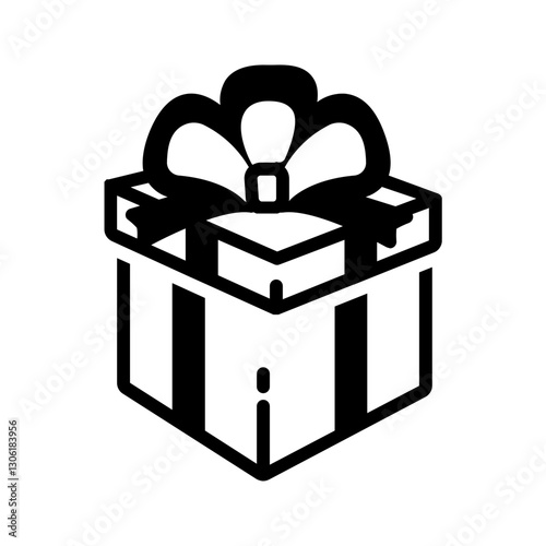 Vector solid black icon for Gift