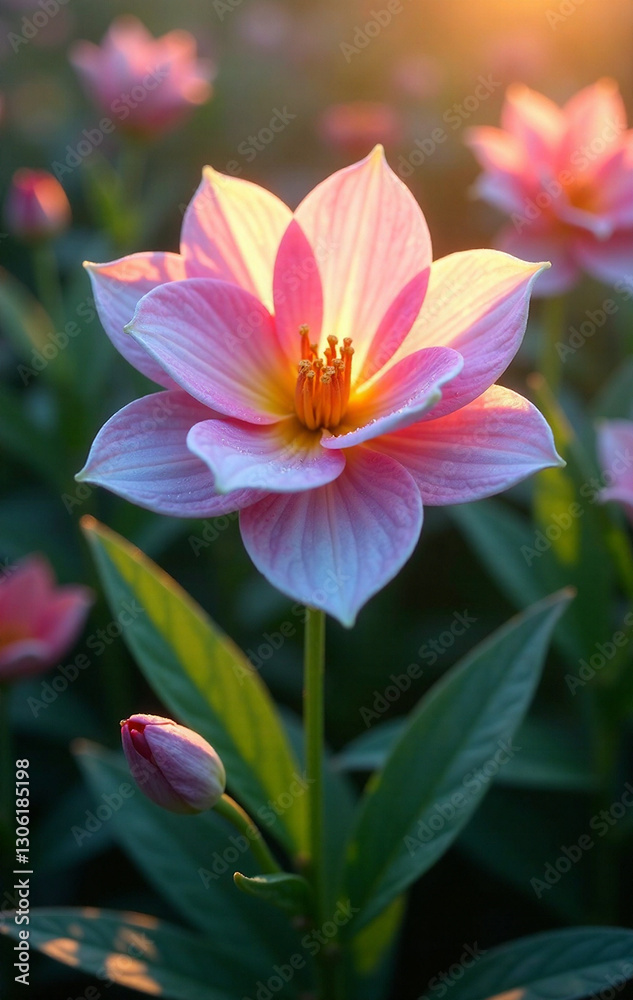 A luminous flower of life pattern intricately woven into a vibrant garden at dawn, with dew-kissed petals radiating iridescent colors under soft sunlight. A luminous flower of life pattern intricately woven into a vibrant garden at dawn, with dew-kissed petals radiating iridescent colors under soft sunlight.