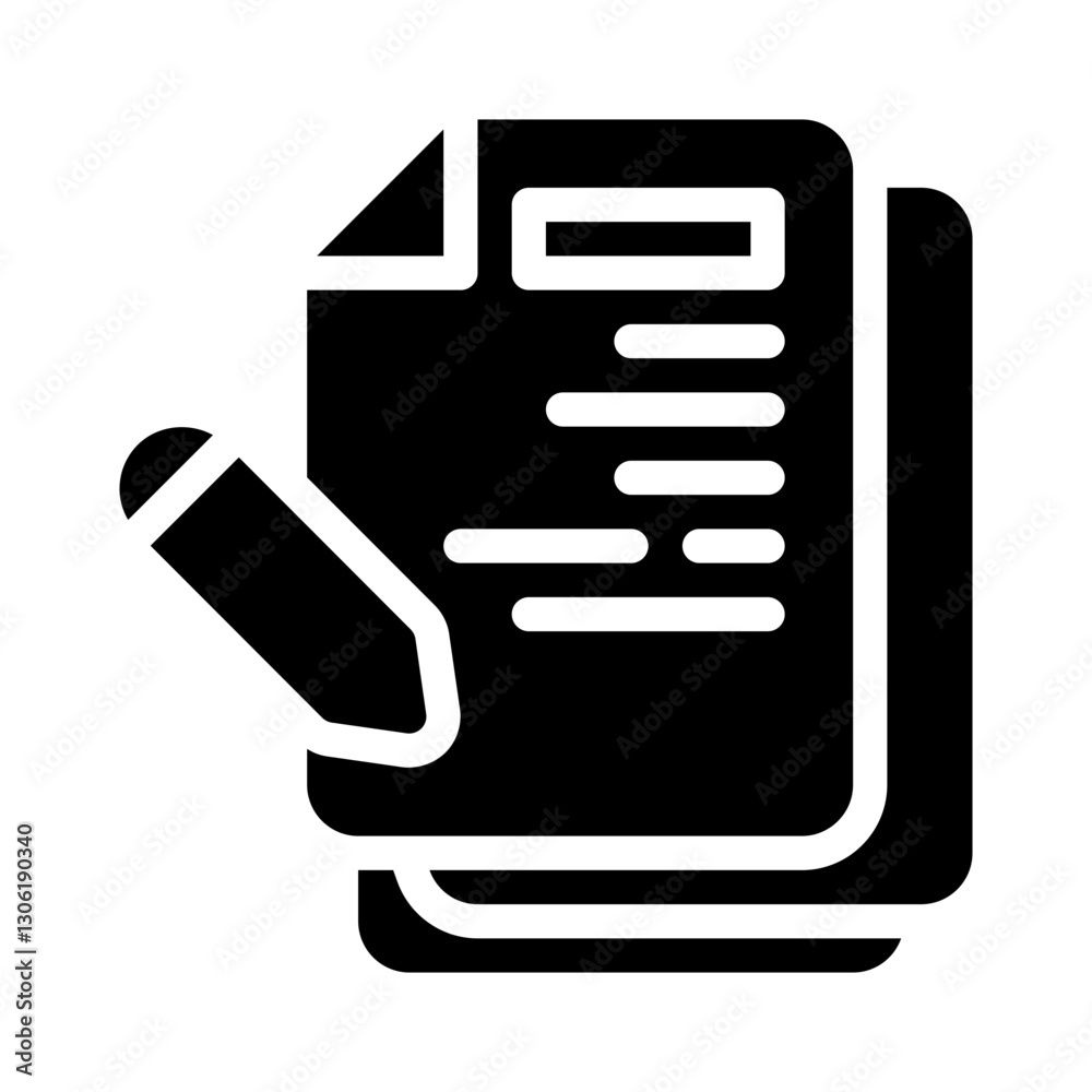 document editing glyph icon document editing glyph icon