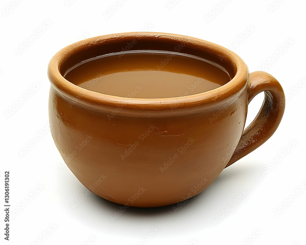 Authentic paraguayan cocido served in traditional clay cup for cultural representation Authentic paraguayan cocido served in traditional clay cup for cultural representation