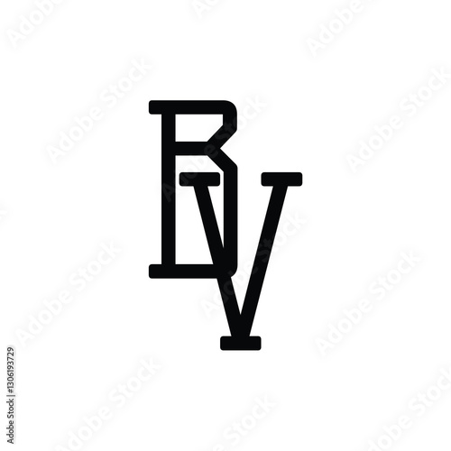 BV monogram logo design letter text name symbol monochrome logotype alphabet character simple logo