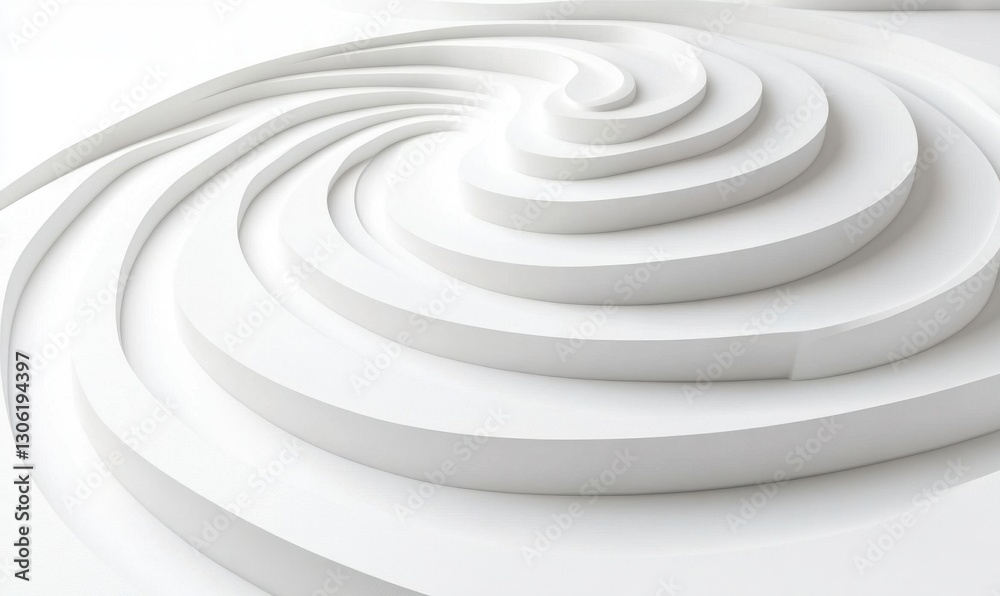 White abstract spiral steps background for modern design projects