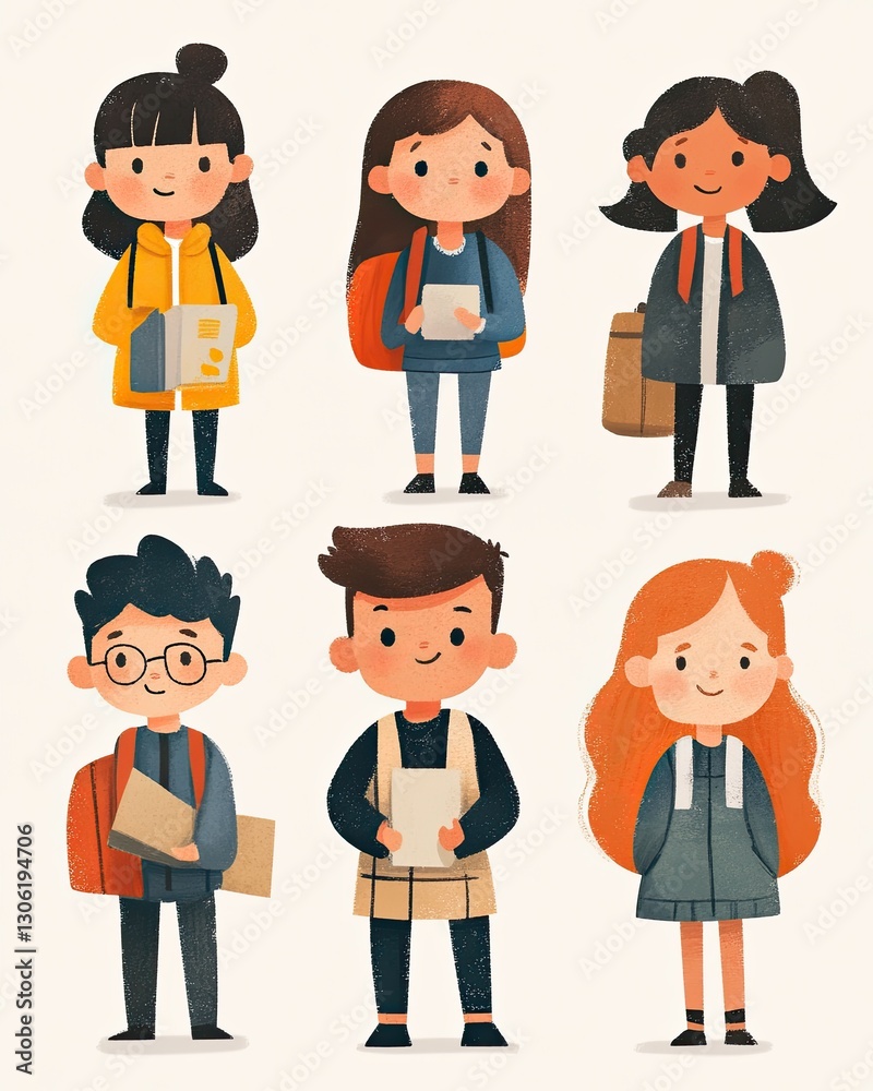 Diverse group of students showcasing different styles and personalities. Diverse group of students showcasing different styles and personalities.