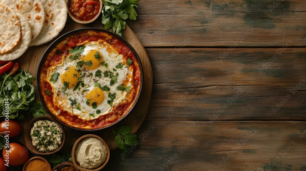 Plate of food featuring slices of bread fresh tomatoes and cooked eggs arranged for a meal Plate of food featuring slices of bread fresh tomatoes and cooked eggs arranged for a meal