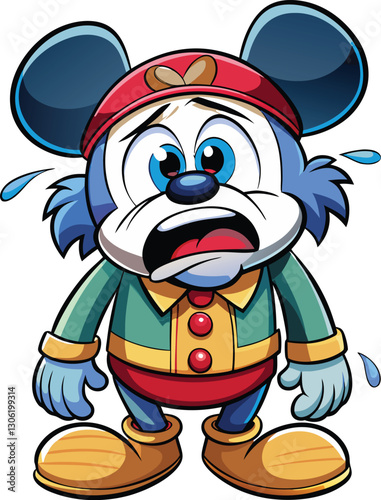 Crying mascot character vector design