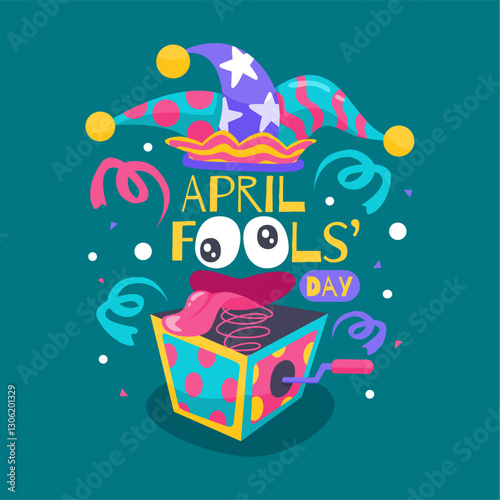 vector april fools day poster template