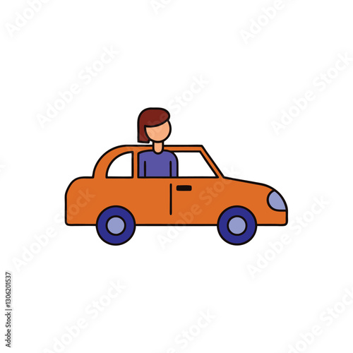 man driving car