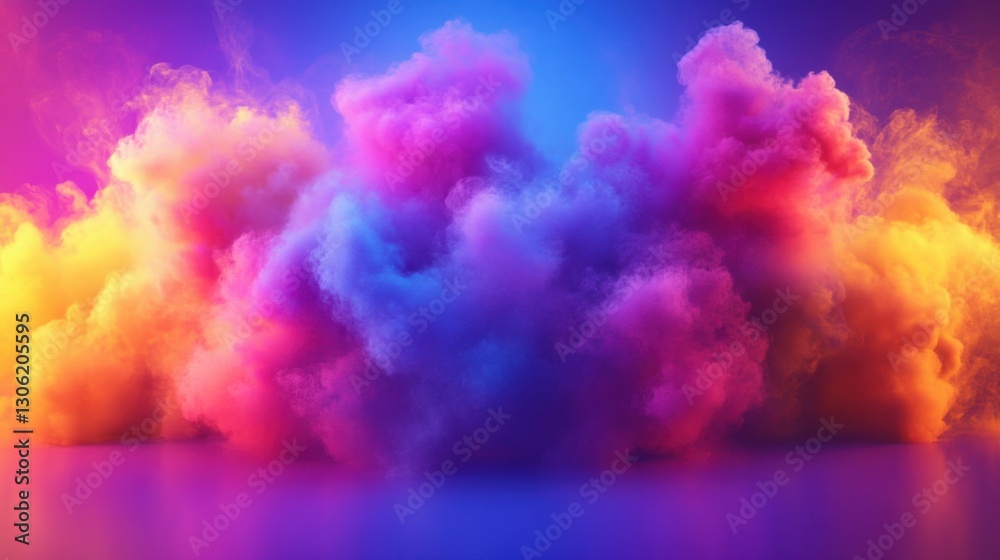 Fototapeta premium Colorful smoke cloud background with vibrant hues swirling together in an abstract artistic design