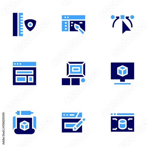 Design icon set. Bold style. Duotone colors. web design , app design, art and design, design , website, node, moodboard, d modeling