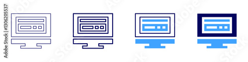 Design influence icon in 4 different styles. Thin Line, Line, Bold Line, Duotone. Duotone style. Editable stroke