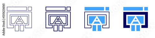 Design modularity icon in 4 different styles. Thin Line, Line, Bold Line, Duotone. Duotone style. Editable stroke