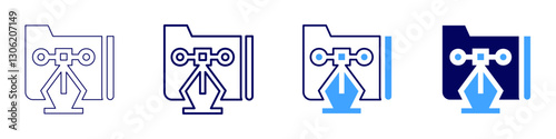 Design readability icon in 4 different styles. Thin Line, Line, Bold Line, Duotone. Duotone style. Editable stroke