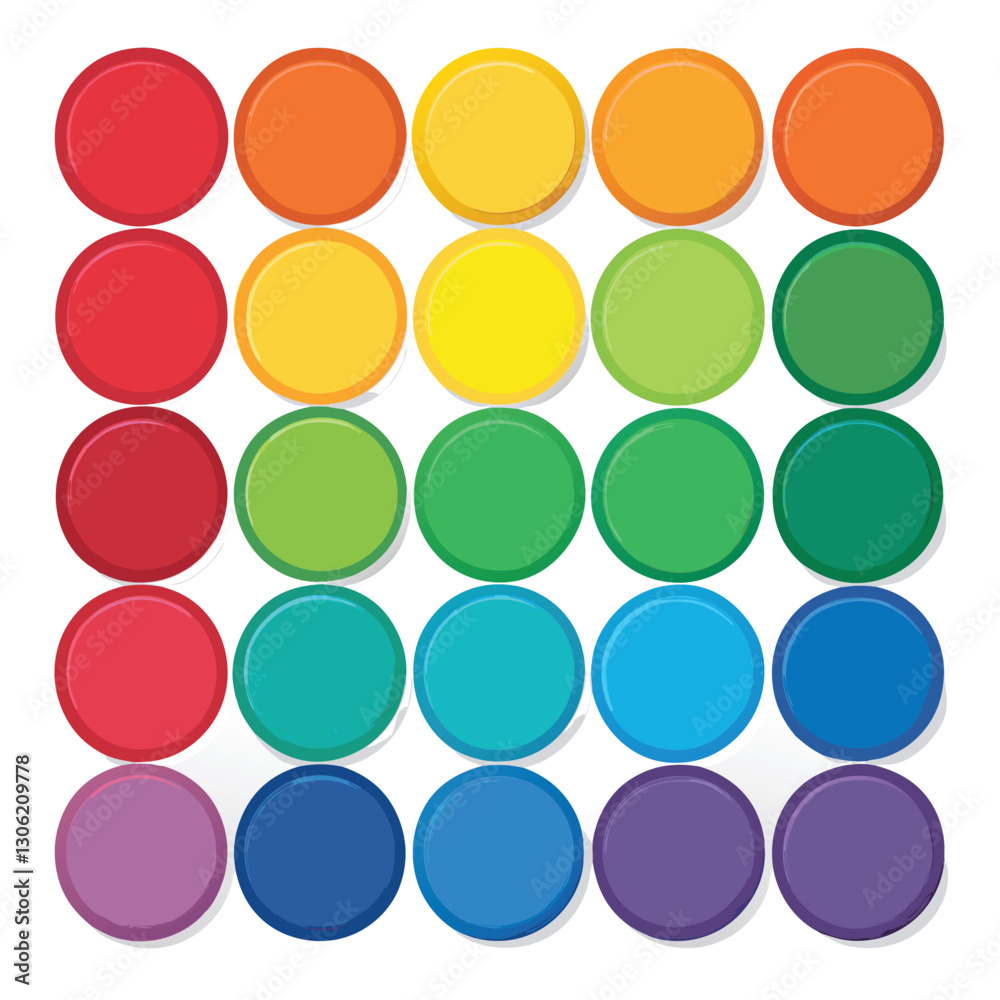 set of different color fill round shape palette set of different color fill round shape palette