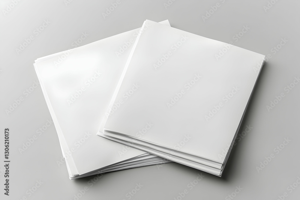 Elegant Presentation, Ultra-Realistic Rendering of Stacked Pristine White Sheets for Professional Mockups and Designs, Highlighting Simplicity Elegant Presentation, Ultra-Realistic Rendering of Stacked Pristine White Sheets for Professional Mockups and Designs, Highlighting Simplicity