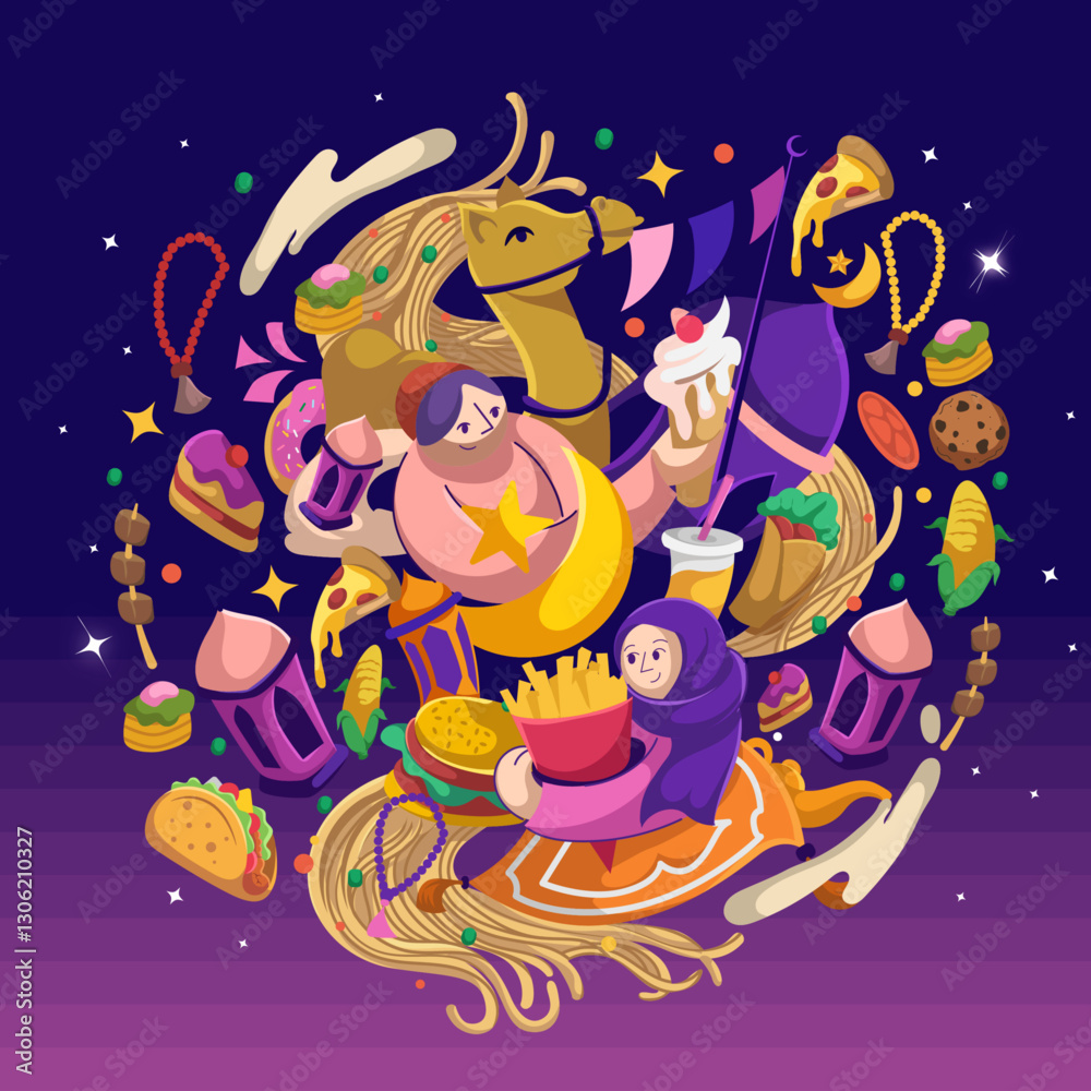 Fototapeta premium Ramadan food fest vibe