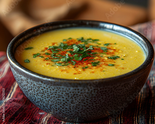 Eswatini traditional sidvudvu dish presented in a dark bowl with spices photo