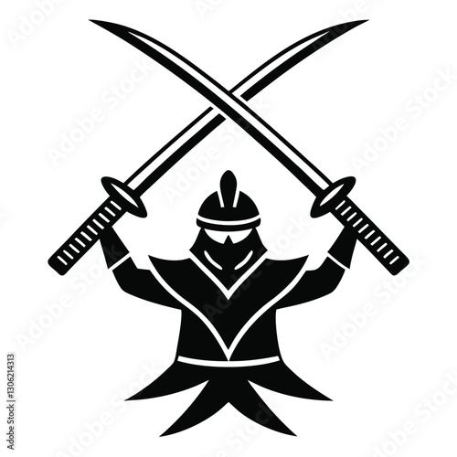 Samurai Holding Katana Fearless Warrior Silhouette Art