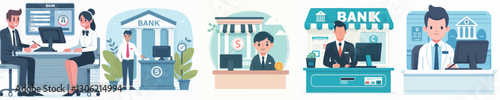 Vector of a bank teller.