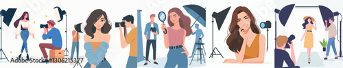 Vector of a model during a photo session.