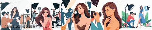 Vector of a model during a photo session.