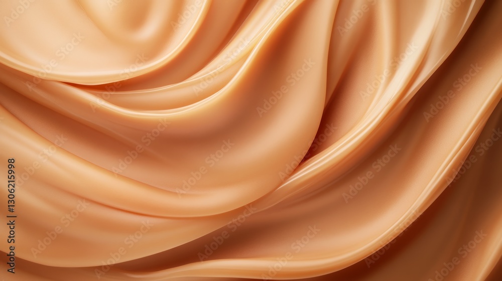 Obraz premium Golden honey flows gracefully in an abstract pattern, with soft light enhancing its glossy richness, creating a sense of depth and elegance in the composition