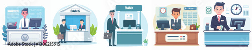 Vector of a bank teller.