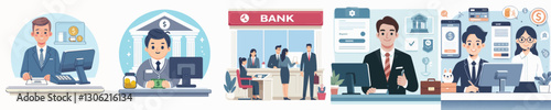 Vector of a bank teller.